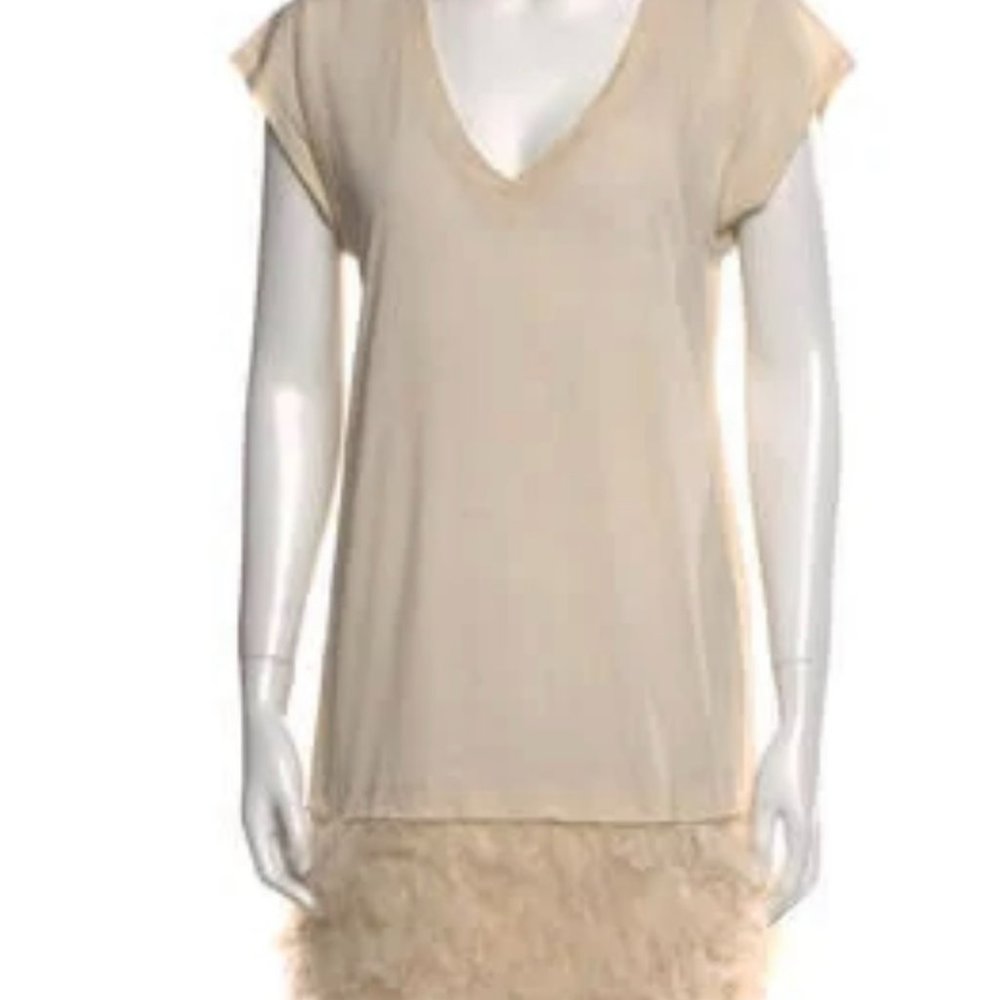 Haute Hippie Swan ivory cotton knit dress with layered tulle skirt